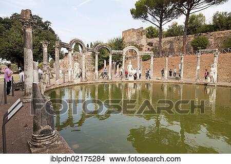 Colonnade at the end of the Canopus at Hadrian's Villa, Tivoli, Italy, Europe View Large Photo Image Picture - Colonnade at the end of the Canopus at Hadrian's Villa, Tivoli, Italy, Europe. Fotosearch
