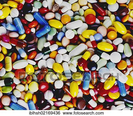 Colorful pills and tablets, drugs View Large Photo Image Stock Photograph - Colorful pills and tablets, drugs. Fotosearch