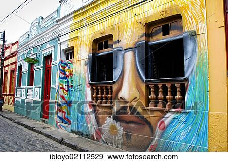 Colourfully Pintado Casas Olinda Antigas Colonial Cidade Brasil America Sul Banco De Imagem Ibloyo Fotosearch