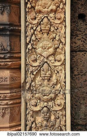 Column, detail view, entrance, temple, Banteay Srei, Angkor, Siem Reap, Cambodia, Southeast Asia, Asia View Large Photo Image Stock Image - Column, detail view, entrance, temple, Banteay Srei, Angkor, Siem Reap, Cambodia, Southeast Asia, Asia. Fotosearch