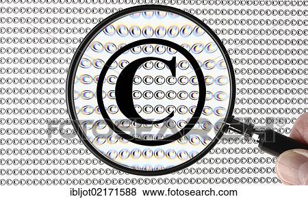 Copyright symbol through a magnifying glass, symbolic image for copyright protection View Large Photo Image Stock Photo - Copyright symbol through a magnifying glass, symbolic image for copyright protection. Fotosearch
