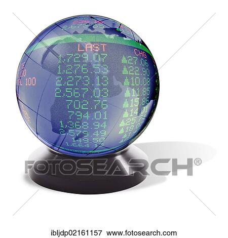 Crystal ball containing a world globe overlaid with stock market quotes, symbolic image for global investments View Large Photo Image Stock Photo - Crystal ball containing a world globe overlaid with stock market quotes, symbolic image for global investments. Fotosearch