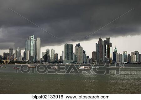 Dark storm clouds over the skyline of Panama City, Panama, Central America, North America View Large Photo Image Stock Photograph - Dark storm clouds over the skyline of Panama City, Panama, Central America, North America. Fotosearch