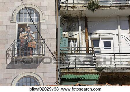 Stock Photo - Detail of a mural on a building, Jaffa Road, Jerusalem, Israel, Middle East, Asia. Fotosearch