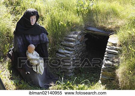 Stock Photography - Doagh Famine Village Museum, Ballyliffin, Inishowen Peninsula, County Donegal, Ireland, British Isles, Europe. Fotosearch