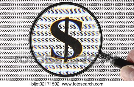 Dollar symbol through a magnifying glass View Large Photo Image Stock Image - Dollar symbol through a magnifying glass. Fotosearch