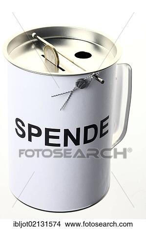 Donation box labeled Spende, German for donation, with slots for coins and bills, with a security seal to protect against unlawful opening View Large Photo Image Picture - Donation box labeled Spende, German for donation, with slots for coins and bills, with a security seal to protect against unlawful opening. Fotosearch