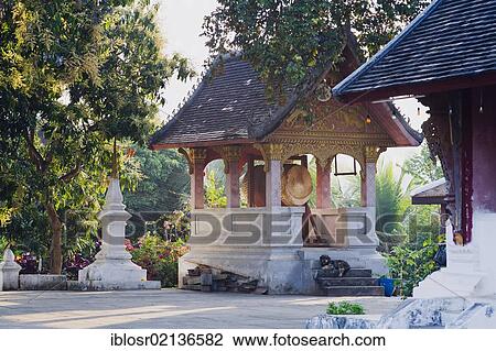 Drum tower, Wat Khili Temple, Luang Prabang, UNESCO World Heritage Site, Laos, Indochina, Asia View Large Photo Image Stock Image - Drum tower, Wat Khili Temple, Luang Prabang, UNESCO World Heritage Site, Laos, Indochina, Asia. Fotosearch