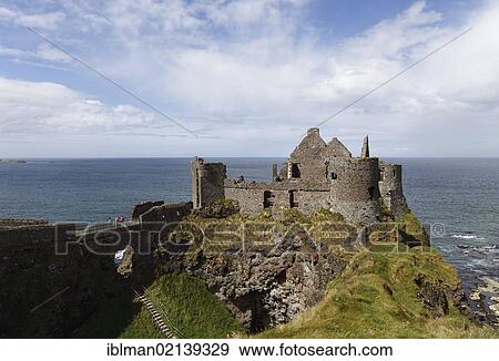 Stock Photo - Dunluce Castle, Antrim Coast, County Antrim, Northern Ireland, Great Britain, Europe. Fotosearch