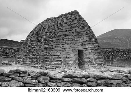 Stock Photo - Early Christian Church built in a corbelled vault, Gallarus Oratory, Dingle Peninsula, County Kerry, Ireland, British Isles, Europe. Fotosearch