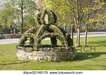 Easter well in Neuhirschstein, Saxon Elbe region, Saxony, Germany, Europe View Large Photo Image Stock Photo - Easter well in Neuhirschstein, Saxon Elbe region, Saxony, Germany, Europe. Fotosearch