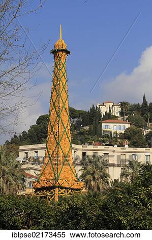 Eiffel Tower made out of lemons and oranges, Lemon Festival, Menton, Alpes Maritimes, Provence-Alpes-Côte d'Azur Region, France, Mediterranean, Europe View Large Photo Image Stock Photography - Eiffel Tower made out of lemons and oranges, Lemon Festival, Menton, Alpes Maritimes, Provence-Alpes-Côte d'Azur Region, France, Mediterranean, Europe. Fotosearch