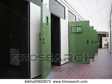 Stock Image - Empty collection cells in an imprisonment office, Berlin, Germany, Europe. Fotosearch