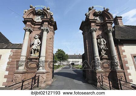 Entrance gate, former abbey and Corvey Castle in Hoexter, Weserbergland, North Rhine-Westphalia, Germany, Europe View Large Photo Image Stock Image - Entrance gate, former abbey and Corvey Castle in Hoexter, Weserbergland, North Rhine-Westphalia, Germany, Europe. Fotosearch