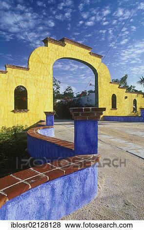 Entrance to Hacienda, Puerto Aventures, Quintana Roo, Yucatan Peninsula, Mexico, North America View Large Photo Image Stock Photo - Entrance to Hacienda, Puerto Aventures, Quintana Roo, Yucatan Peninsula, Mexico, North America. Fotosearch
