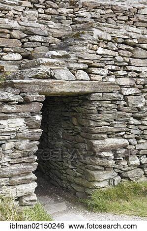 Stock Photograph - Entrance to the ring fort Grianán of Aileach, also Ailech, Grianán Ailigh, Inishowen Peninsula, County Donegal, Ireland, British Isles, Europe, PublicGround, Europe. Fotosearch