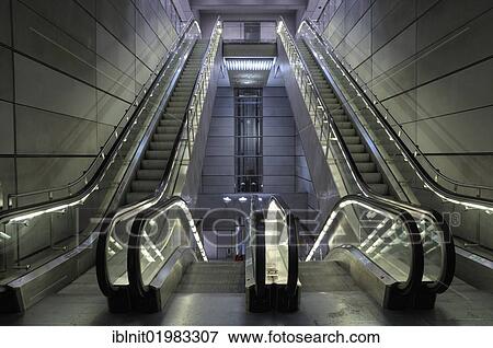 Escalators, subway station, Copenhagen, Denmark, Scandinavia, Europe View Large Photo Image Stock Photo - Escalators, subway station, Copenhagen, Denmark, Scandinavia, Europe. Fotosearch