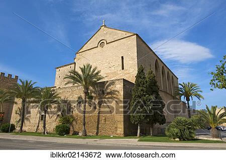 Stock Image - Església de Sant Jaume church, historic centre of Alcudia, Majorca, Balearic Islands, Spain, Europe. Fotosearch