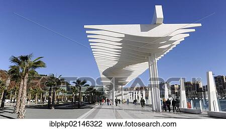 Stock Image - Estacion Maritima pedestrian area in Malaga, Spain, Europe. Fotosearch