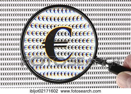 Euro currency sign through a magnifying glass View Large Photo Image Stock Image - Euro currency sign through a magnifying glass. Fotosearch