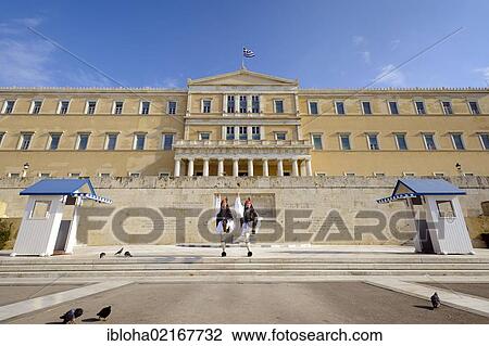 Evzones in front of the grave of the Unknown Soldier in Syntagma Square in Athens, Greece, Europe View Large Photo Image Stock Image - Evzones in front of the grave of the Unknown Soldier in Syntagma Square in Athens, Greece, Europe. Fotosearch
