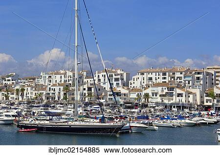 Stock Photography - Exclusive marina of Puerto Banús, Marbella, Costa del Sol, Málaga province, Andalusia, Spain, Europe. Fotosearch