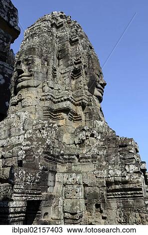 Face tower, Bayon, Angkor Thom, Siem Reap, Cambodia, Southeast Asia, Asia View Large Photo Image Stock Image - Face tower, Bayon, Angkor Thom, Siem Reap, Cambodia, Southeast Asia, Asia. Fotosearch
