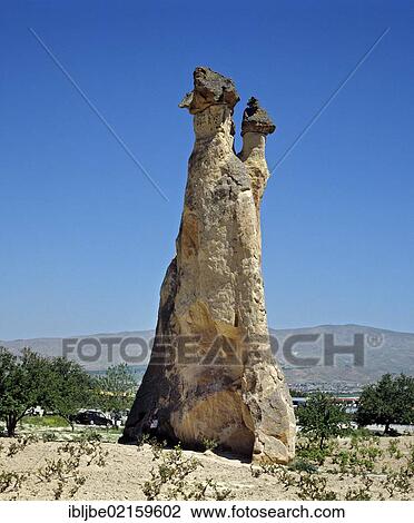 Stock Image - Fairy chimneys in the valley of Zelve, UNESCO World Cultural and Natural Heritage Site, Goereme, Cappadocia, Central Anatolia, Turkey, Asia. Fotosearch