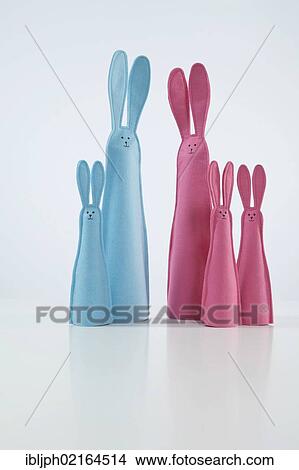 Picture - Family of felt rabbits. Fotosearch