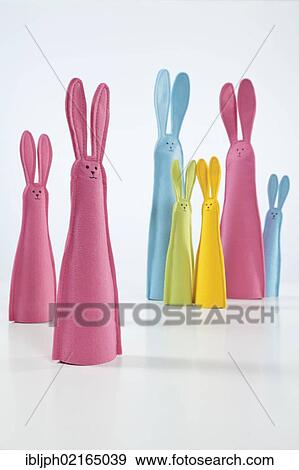 Family of felt rabbits View Large Photo Image Stock Photo - Family of felt rabbits. Fotosearch