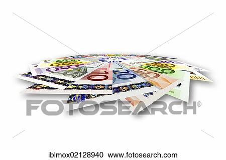 Stock Image - Fan from euro notes, illustration. Fotosearch