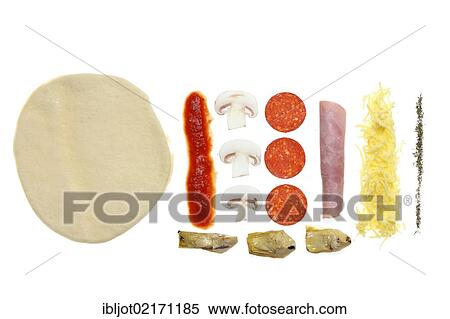 Stock Photography - Fast food, ingredients for a pizza. Fotosearch