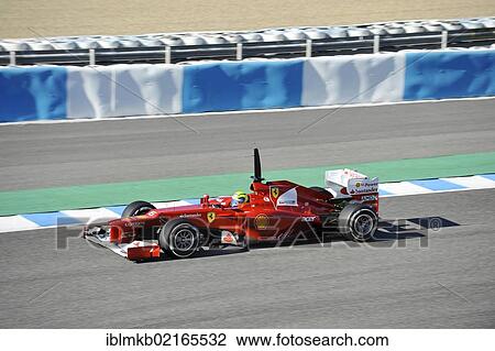 Stock Image - Felipe Massa, BRA, driving a Ferrari during Formula One testing for the 2012 season in Jerez, Spain, Europe. Fotosearch