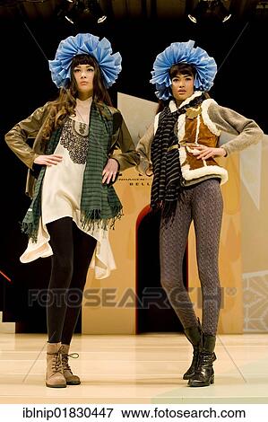 Stock Photo - Female models at Copenhagen International Fashion Fair, Copenhagen, Denmark, Europe. Fotosearch