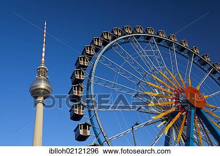 Fernsehturm television tower and Ferris wheel against a blue sky, Berlin, Germany, Europe, PublicGround, Europe View Large Photo Image Stock Photograph - Fernsehturm television tower and Ferris wheel against a blue sky, Berlin, Germany, Europe, PublicGround, Europe. Fotosearch
