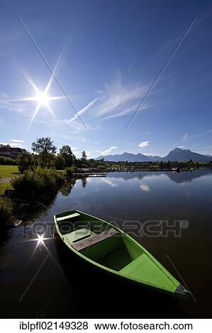 Fishing boat, Lake Hopfen, Hopfen am See, Allgaeu, Bavaria, Germany, Europe View Large Photo Image Stock Photo - Fishing boat, Lake Hopfen, Hopfen am See, Allgaeu, Bavaria, Germany, Europe. Fotosearch