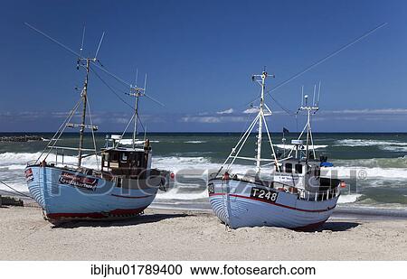 Fishing boats on the beach of Norre Vorupor, Noerre Vorupoer, North Sea, Thy district, northern Jutland, Jutland peninsula, Denmark, Europe View Large Photo Image Stock Image - Fishing boats on the beach of Norre Vorupor, Noerre Vorupoer, North Sea, Thy district, northern Jutland, Jutland peninsula, Denmark, Europe. Fotosearch