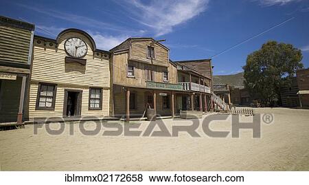 Stock Photo - Fort Bravo, western town, former film set, now a tourist attraction, Tabernas, Andalusia, Spain, Europe. Fotosearch