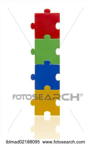 Four colourful puzzle pieces stuck on top of each other, connected, symbolic image for cohesion View Large Photo Image Stock Photography - Four colourful puzzle pieces stuck on top of each other, connected, symbolic image for cohesion. Fotosearch