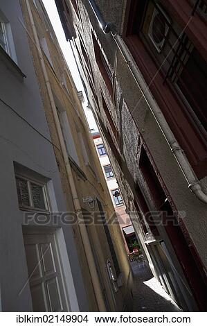 Fronts of the houses in a small alley alongside the Augustinergasse, historic town centre, Mainz, Rhineland-Palatinate, Germany, Europe View Large Photo Image Picture - Fronts of the houses in a small alley alongside the Augustinergasse, historic town centre, Mainz, Rhineland-Palatinate, Germany, Europe. Fotosearch