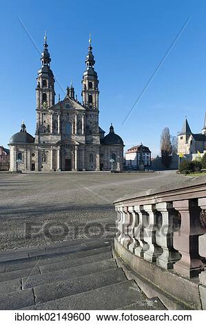 Fulda Cathedral, built by Johann Dientzenhofer, 1704 - 1712, with the Romanesque Chapel of St. Michael, Fulda, Hesse, Germany, Europe View Large Photo Image Stock Image - Fulda Cathedral, built by Johann Dientzenhofer, 1704 - 1712, with the Romanesque Chapel of St. Michael, Fulda, Hesse, Germany, Europe. Fotosearch