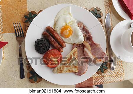 Picture - Full Irish breakfast, Dunfanaghy, County Donegal, Ireland, Europe. Fotosearch