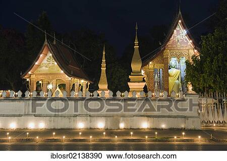 Full Moon Festival at Wat Sene Temple, Wat Sensoukharam, Luang Prabang, Laos, Indochina, Asia View Large Photo Image Stock Image - Full Moon Festival at Wat Sene Temple, Wat Sensoukharam, Luang Prabang, Laos, Indochina, Asia. Fotosearch
