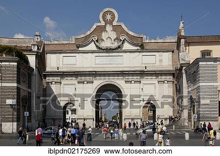 Gateway to Rome, Porta del Popolo, at the Piazza del Popolo and Piazzale Flaminio, Rome, Lazio, Italy, Europe View Large Photo Image Stock Photo - Gateway to Rome, Porta del Popolo, at the Piazza del Popolo and Piazzale Flaminio, Rome, Lazio, Italy, Europe. Fotosearch