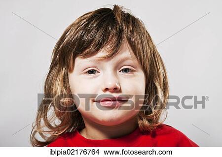 Girl, 4, smiling, portrait View Large Photo Image Picture - Girl, 4, smiling, portrait. Fotosearch
