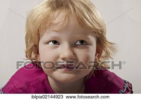 Stock Image - Girl, 5, portrait. Fotosearch
