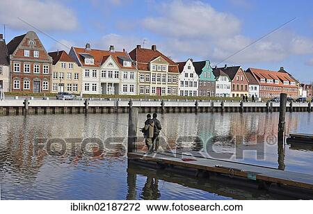 Stock Image - Glueckstadt on the Elbe River, Schleswig-Holstein, Germany, Europe. Fotosearch