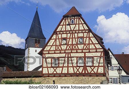 Goetzenhaus Building In Niedernhall Kocher Valley Hohenlohe