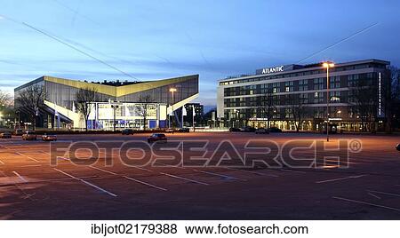 Stock Photo - Gruga Hall, concert and event hall, next to the Atlantic Congress Hotel, directly beside the Messe Essen Exhibition Centre, Essen, North Rhine-Westphalia, Germany, Europe. Fotosearch