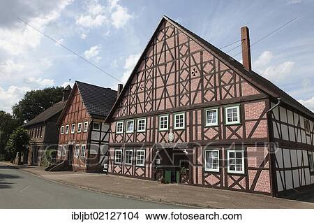Half-timbered house, Negenborn, Weserbergland region, Lower Saxony, Germany, Europe View Large Photo Image Picture - Half-timbered house, Negenborn, Weserbergland region, Lower Saxony, Germany, Europe. Fotosearch